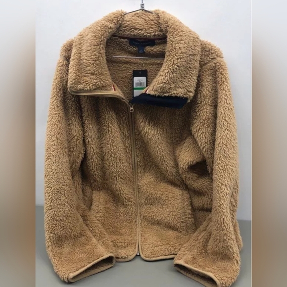 Tommy Hilfiger Jackets & Blazers - Tommy Hilfiger Sherpa Soft Full Zip Tan Jacket Size L NWT MSRP $89.50